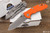 Rick Hinderer Knives XM-18 3″ Orange G10 Skinner-Working Finish