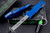 Heretic Knives Hydra Battleworn Blue OTF 3.6" Tanto Battleworn Black