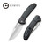 CIVIVI Ortis Flipper Knife Black Fiber-glass Reinforced Nylon Handle (3.25" Satin 9Cr18MoV) C2013B
