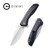 CIVIVI Baklash Flipper Knife Black G10 with Carbon Fiber Overlay Handle (3.5'' Satin 9Cr18MoV) C801D