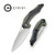 CIVIVI  Plethiros Liner Lock Knife OD Green G10 Handle with Carbon Fiber Overlay (3.45'' Satin D2) C904B