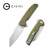 CIVIVI Brigand Flipper Knife Green G10 Handle (3.46” Satin D2) C909A