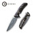 CIVIVI Incite Flipper Knife Shredded Carbon Fiber And Golden Shred In Clear Resin Handle (3.7'' Damascus) C908DS-1
