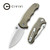 CIVIVI Hooligan Thumb Studs Knife Dark Earth Micarta Handle (2.98'' Satin D2) C913A