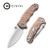 CIVIVI Hooligan Thumb Studs Knife Snakeskin Micarta Handle (2.98'' Satin D2) C913C