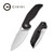 CIVIVI Anthropos Flipper Knife Black G10 with Carbon Fiber Overlay (3.25'' Satin D2) C903C
