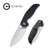 CIVIVI Anthropos Flipper Knife Blue G10 Handle with Carbon Fiber Overlay (3.25'' Satin D2) C903B