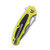 CIVIVI Shard Flipper Knife Fluorescent Green G10 with Carbon Fiber Overlay Handle (2.95” Satin D2) C806A