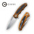 CIVIVI Shard Flipper Knife Brown G10 with Carbon Fiber Overlay Handle (2.95” Satin D2) C806B