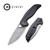 CIVIVI Anthropos Flipper Knife Black G10 Handle with Carbon Fiber Overlay (3.25''Damascus) C903DS