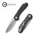 CIVIVI Blade HQ Exclusives SKU - Elementum Flipper Knife Marble Carbon Fiber Handle (2.96'' Stonewashed D2) C907I