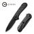 CIVIVI Blade HQ Exclusives SKU - Elementum Flipper Knife Marble Carbon Fiber Handle (2.96'' Black Stonewashed D2) C907J