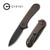 CIVIVI Blade HQ Exclusives SKU - Elementum Flipper Knife Black Stonewashed Copper Handle (2.96'' Black Stonewashed D2) C907L