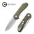 CIVIVI Blade HQ Exclusives SKU - Elementum Flipper Knife Green Micarta Handle (2.96'' Stonewashed CPM S35VN) C907P