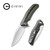 CIVIVI Incite Flipper Knife Layered Green G10 and Carbon Fiber Handle (3.7'' Satin D2) C908A