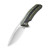 CIVIVI Incite Flipper Knife Layered Green G10 and Carbon Fiber Handle (3.7'' Satin D2) C908A