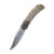 CIVIVI Rustic Gent Lock Back Knife Brown Matrix Micarta Handle With Carbon Fiber Bolster (2.97" Damascus) C914DS-2