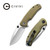CIVIVI Pintail Flipper Knife Olive Micarta Handle (2.98" Satin Finished CPM S35VN) C2020B