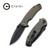 CIVIVI Pintail Flipper Knife Dark Green Micarta Handle (2.98" Black Stonewashed CPM S35VN) C2020C