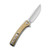 CIVIVI Asticus Flipper Knife Stonewashed Brass 3.80” Satin D2 Drop Point C2002E