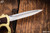 Burn Knives K-Razor Brass/Dragon Inlays  4" Dagger Satin Polish