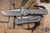 Chris Reeve Knives Large Inkosi Folding Knife Sandblasted Titanium, Blue Accents 3.6" MagnaCut Tanto Stonewash  LIN-1042