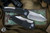 Heretic Knives Pariah Automatic Folding Knife Black, Grip Tape Inlay 4" Stonewash H048-2A