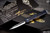 Marfione Custom UTX-70 Black Hefted OTF Automatic Blue Accents 2.4" Dagger Mirror Polish (Abalone Inlay)