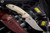 Rick Hinderer Emmett Natural Micarta Fixed Blade Knife 3.83" Bowie Stonewash