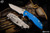 Rick Hinderer Knives XM-18 3.5" Recurve Knife Blue G10, Stonewash