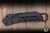 Microtech/Bastinelli Knives "Feather" Fixed Blade Knife 3" Distressed Black Full Serrated  215-3DBKS-FLAG
