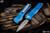 Microtech Troodon Distressed Blue OTF Automatic Knife D/E 3" Dagger Stonewash 138-10DBL
