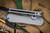 Chris Reeve Knives Small Sebenza 31 Folding Knife Glass Blasted Titanium, Blue Accents 3" MagnaCut Tanto S31-1687