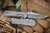 Chris Reeve Knives Small Sebenza 31 Folding Knife Glass Blasted Titanium, Blue Accents 3" MagnaCut Tanto S31-1687