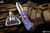 D Rocket Designs "Tallin" Timascus Single Action Automatic OTF Knife  1.9" Black Dagger