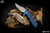 Rick Hinderer Knives XM-24 4.0" Bowie Knife Blue/Black G10, Stonewash Bronze