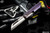 D Rocket Design Revenge "Fukushu" Purple Rocket Motif Front Flipper Titanium 3" M390