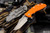 Rick Hinderer Knives XM-24 4.0" Bowie Knife Orange G10, Working Finish