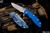 Rick Hinderer Knives XM-18 3.5" Recurve Knife Blue G10, Stonewash Blue