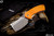 Kansept Knives XL Korvid Liner Lock Knife Orange G10 (3.5" Cleaver Stonewash)