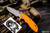 Rick Hinderer Knives XM-18 3.5" Recurve Knife Orange G10, Working Finish