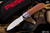 Enrique Pena Custom Zulu Front Flipper Brown Micarta 2.75" Damasteel