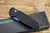 Protech TR-3 SB Tactical Response Automatic Knife Black w/ Abalone Button 3.5" Sapphire Blue Clip Point