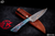 HT Customs "Hoss" Maple Burl Fixed Blade Knife 4.5" Carbon Damascus