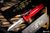 Piranha Rated X OTF Automatic Knife Red 3.5" Dagger Satin Mirror