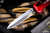 Piranha Rated X OTF Automatic Knife Red 3.5" Dagger Satin Mirror