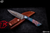 HT Customs "Hoss" Maple Burl Fixed Blade Knife 4.5" Carbon Damascus