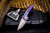 D Rocket Design Harlock Timascus Automatic Knife 2.0" Damascus Drop Point