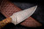 HT Customs Natural Maple Burl Fixed Blade Knife 4.5" Baker Forge Polished TigerMai