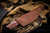 HT Customs Red Blue Box Elder Burl Fixed Blade Knife 4.5" Baker Forge Copper Dark Mai